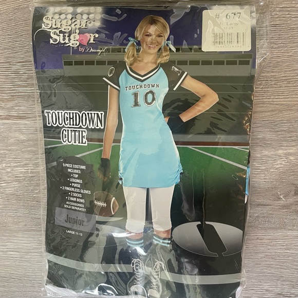 Football Touchdown Cutie Women’s Teen Halloween Costume Size Large - Picture 2 of 3